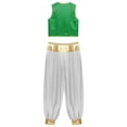 thumbnail image 6 of iiniim Men's Adult Arabian Prince Outfits Street Rat Costume Halloween Party Costume Stage Green&White 3XL, 6 of 7