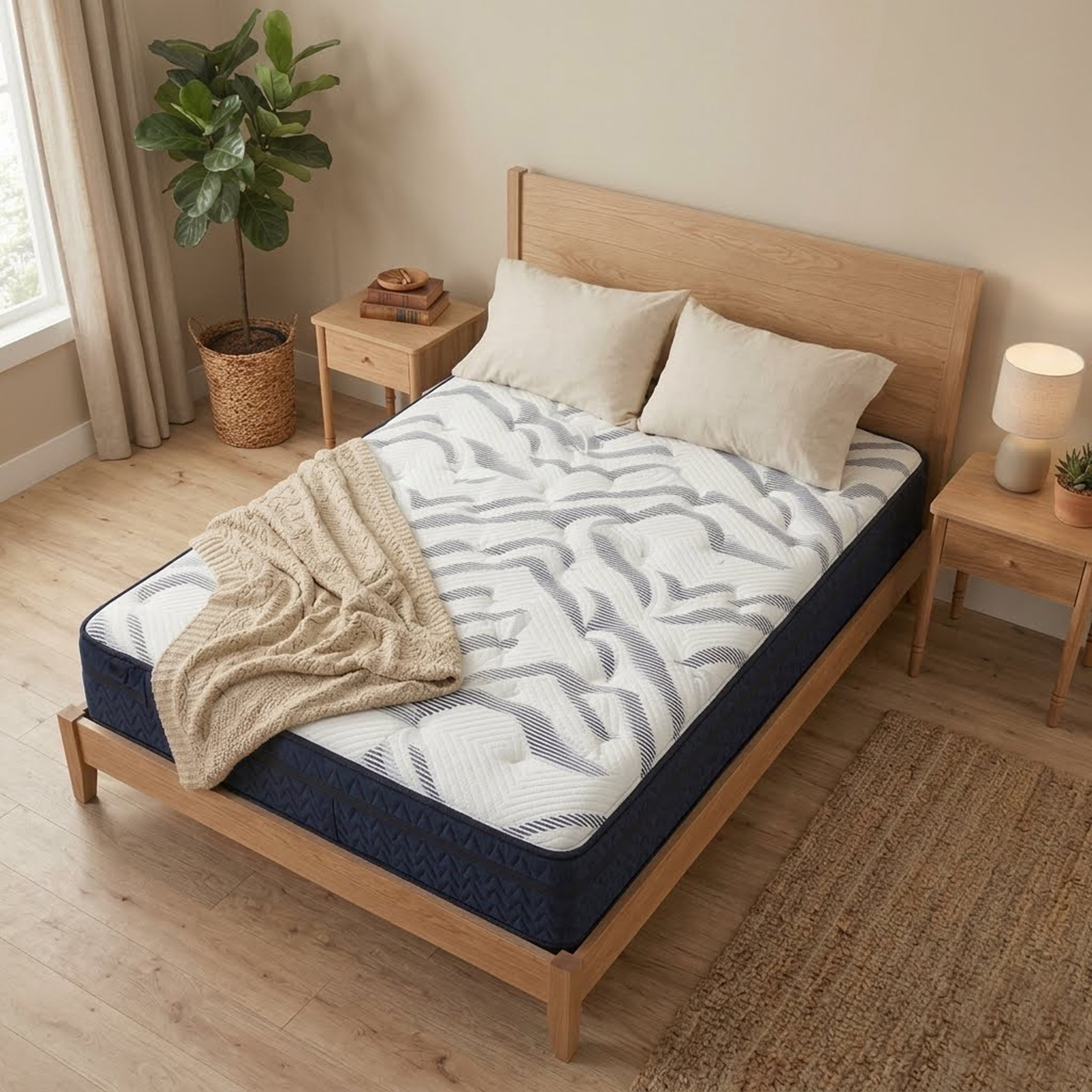 Signature Design by Ashley Chime 12 Inch California King Mattress in a Box, Ultra Plush Hybrid Gel Memory Foam Mattress with Wrapped Coils, Lumbar Support and Motion Isolation