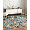 thumbnail image 3 of Rugs.com Neda Collection Rug – 8 Ft Square Blue Low Rug Perfect For Living Rooms, Kitchens, Entryways, 3 of 8