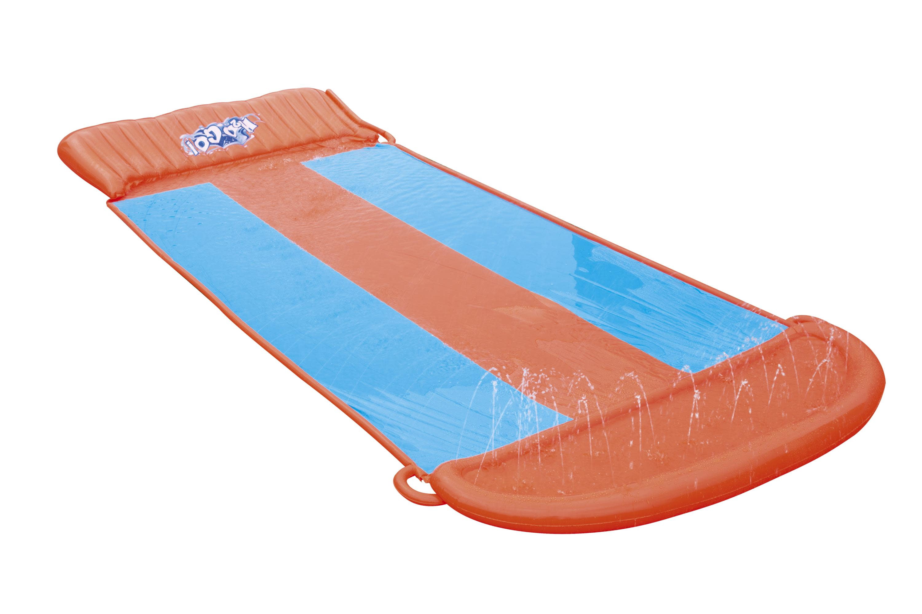Triple Lane Water Slide With Speed Ramp And Built-In Sprinklers H2O-GO 