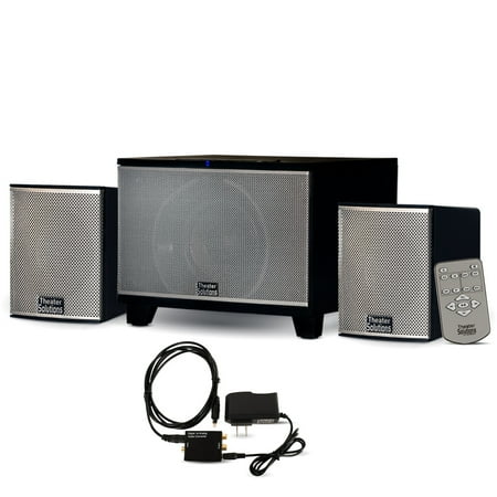 Digital Optical Speaker System Theater Solutions TS220 Powered Bluetooth 2.1 Speaker System with FM Tuner and Optical Input ()