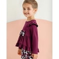 thumbnail image 5 of Lanbubble 1-5Y Toddler Girl 2-Piece Outfits Set Long Sleeve Ruffle Hem Top Floral Pants Fall Winter Kids Girl Clothes, 5 of 10