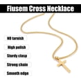 thumbnail image 5 of Gold Plated Cross Necklace for Men, Mens Cross Necklaces with 3.5mm Chain and Stainless Steel Pendant, Cuban Chain 16-24 Inch, 5 of 13