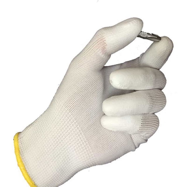 Anti Static Safe Universal White Gloves Electronic Working Gloves PC Computer Antiskid for Finger Protection ,Wide Use