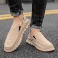 thumbnail image 6 of Men's Casual Shoes Men Lightweight Comfortable Soft Breathable Canvas Loafers Boat Shoes Sneakers Walking Slip-On Flat White 10 US, 6 of 7