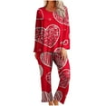 thumbnail image 2 of Sakmal Women Valentine's Day Pajama Sets Love Soft Plus Size Long Sleeve Shirt with Pants Sleepwear Red Crew Neck Womens Pajama Set L, 2 of 6
