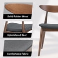 thumbnail image 4 of 2-Pack Retro Rubberwood Dining Chairs - Ergonomic Back, Plush TSCA-Certified Cushions, Walnut & Charcoal - Mid-Century Modern Style for Dining Room, Kitchen, 4 of 21