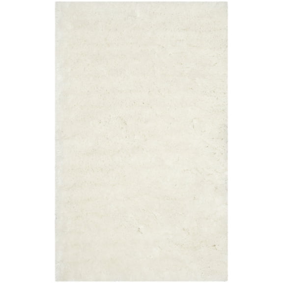 SAFAVIEH Arctic Giselle Solid Polyester Shag Area Rug, Ivory, 5' x 7'
