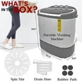 thumbnail image 7 of Pyle Pure Clean 110 Volt 2 in 1 Compact and Portable Washer and Dryer, Gray, 7 of 7