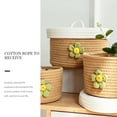 thumbnail image 5 of Jute Baskets - 3pcs Round Decorative Woven Storage Basket Set with Lids, 5 of 7