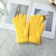 thumbnail image 2 of Clearance! Baberdicy Women Autumn and Winter Casual Solid Color Knit Warm Gloves Yellow, 2 of 3