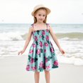 thumbnail image 2 of Robe Bébé Fille Été Imprimé Floral Robe à Bretelles Légère Décontractée avec Attaches Réglables pour Plage Robe Bébé Vert Clair 3 Ans-4 Ans, 2 of 4