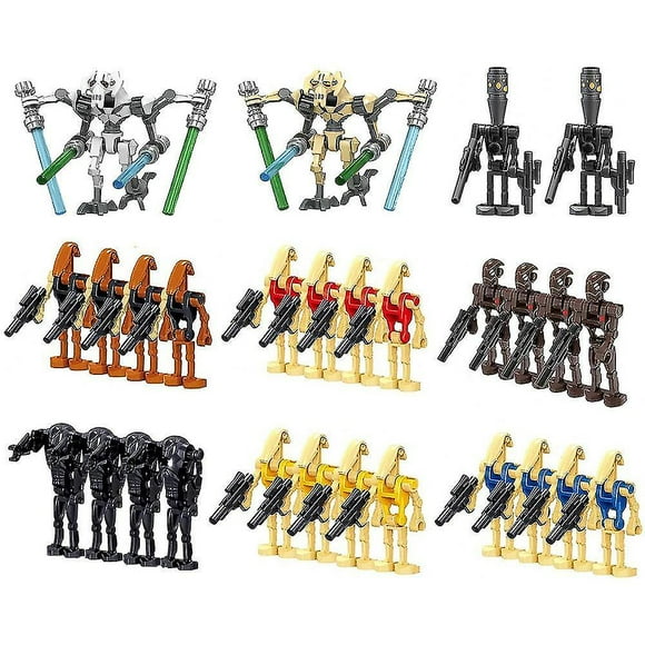 28pcs Pack Battle Soldiers, Generals And Droids With Weapons Minifigure Set, Building Blocks Action Figures Toy Kids Gift HXA
