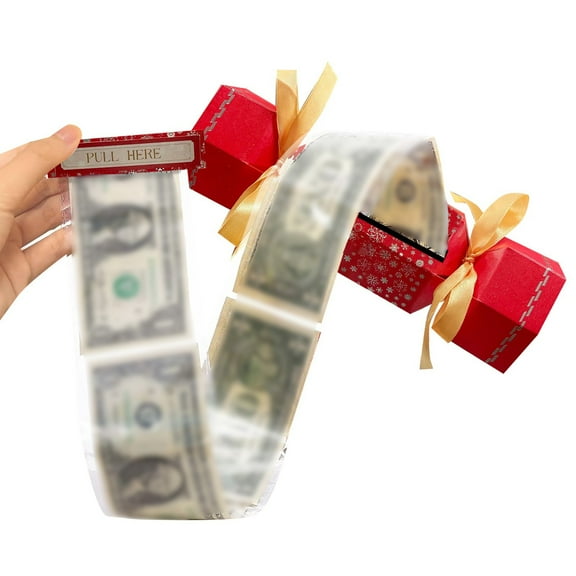 Festive ATM Surprise Bank Ziplock Bag Set with Elegant Bow Pull Out Clip Holiday Withdrawal Kit for Christmas Birthday Celebrations