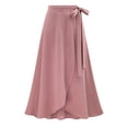 thumbnail image 1 of Falda evasé de talle alto para mujer Falda midi acampanada estilo monopatín Adepaton BST2002586-5, 1 of 6