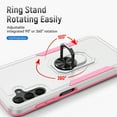 thumbnail image 2 of K-Lion for Samsung Galaxy A14 5G Rugged Case 360 Rotating Metal Ring Stand Kickstand Function Support Magnetic Car Mount Holder Shockproof Protective Case for Samsung A14 5G,White+Pink, 2 of 8