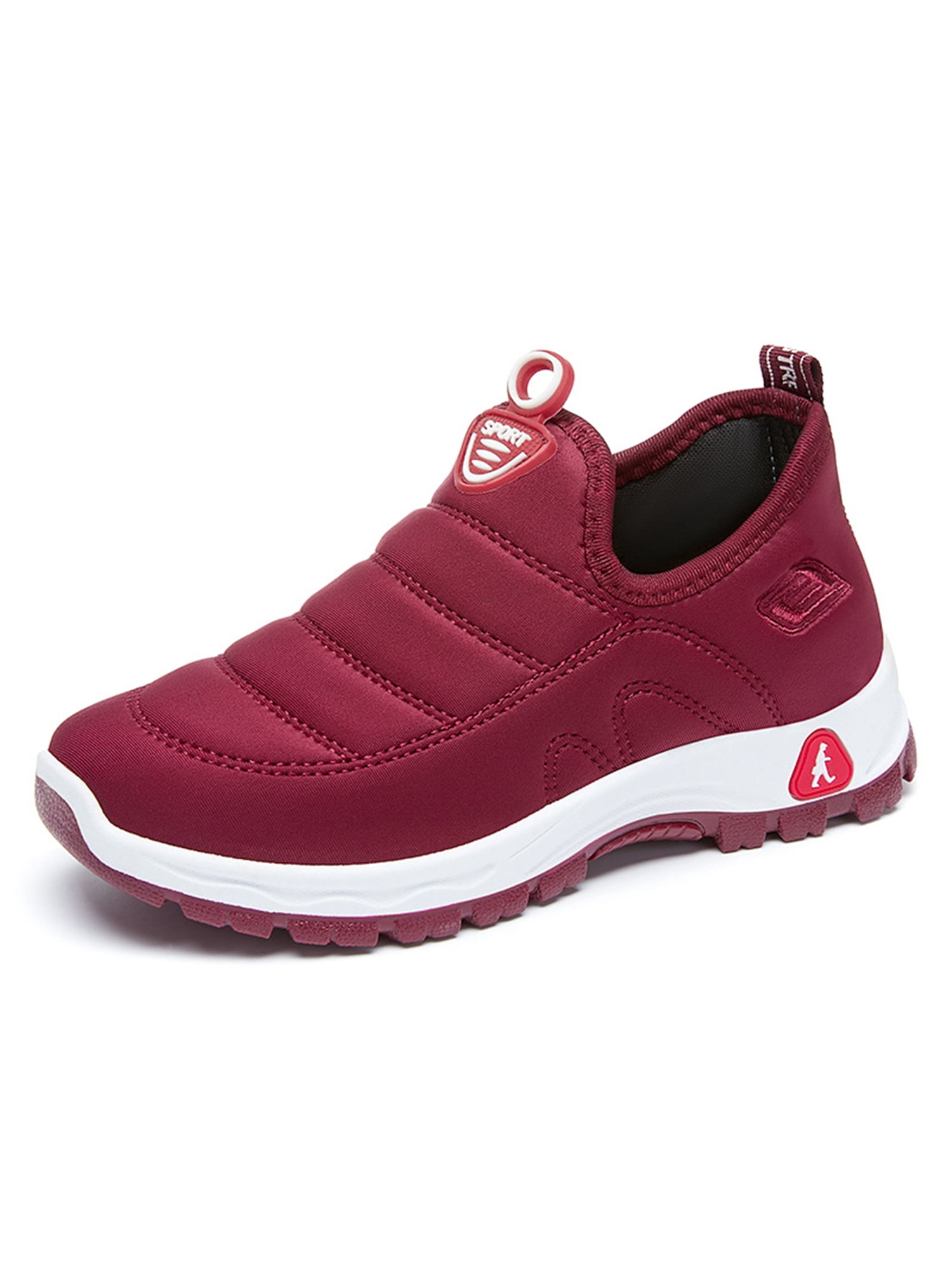 Gomelly Women Lightweight Hiking Shoes Anti-Slip Casual Sneakers Jogging Gym Breathable Slip on Walking Shoe Red 5.5, Women's