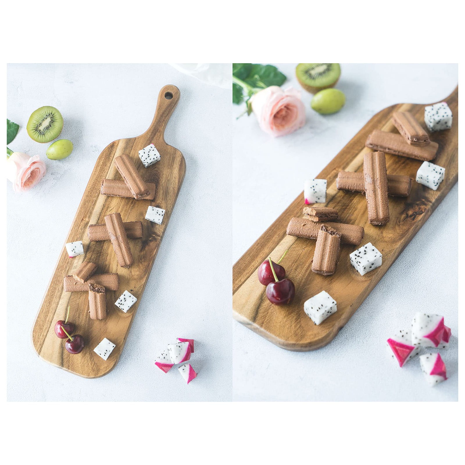 XKHZJL Acacia Wood Cutting Board with Handle Wooden Paddle Board Charcuterie Board Kitchen Chopping Board for Bread, Meat, Fruits, Vegetables, Cheese Serving Board, Serving Platter