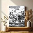thumbnail image 6 of Octopus Pen Drawing Canvas Wall Art, Vintage Nautical Decor for Living Room Bedroom Bathroom Office, 6 of 8