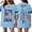 Light Blue, variant on 250 Years 1776-2026 250th Birthday Eagle T-Shirt for Celebrate 250th Anniversary of America Patriotic Veteran Tee 250 Short Sleeved Top for Woman