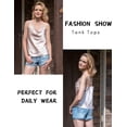 thumbnail image 4 of Zeagoo Women's Cowl Neck Satin Camisole Sleeveless Sexy Spaghetti Strap Silk Cami Backless Tank Tops Halter Basic Tank Shirts, 4 of 5
