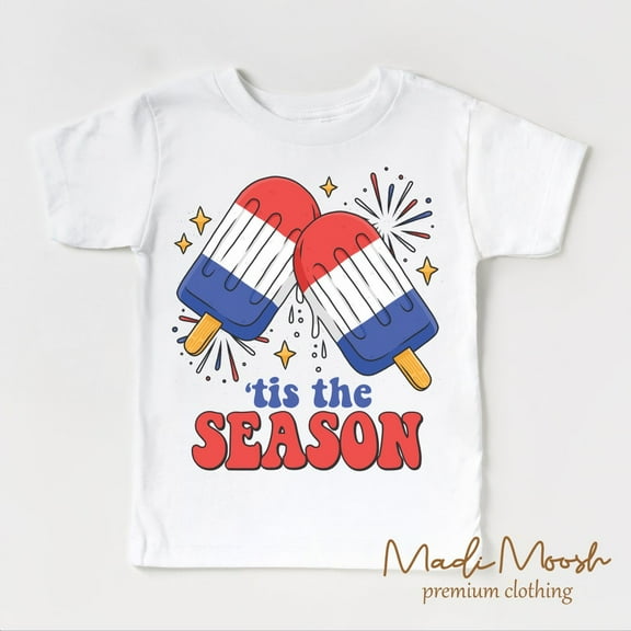 4Th Of July Kids Shirt, Tis The Season Ice Cream Toddler Tee, Independence Day Kids Shirt TODDLER SHORT SLEEVE TEE BELLA CANVAS 3001T
