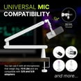 thumbnail image 2 of IXTECH White Microphone Boom Arm Stand Low Profile Boom Arm Adjustable Mic Stand with Built In Cable Management 360° Swivel Mic Arm LIZARD WHITE Model, 2 of 7