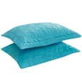 thumbnail image 5 of Set of 2 Pillow Shams Standard Size Floral Quilted - Perfect for Bedding Decor (Blue), 5 of 5
