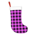 thumbnail image 2 of Salouo Purple Black Buffalo Plaid Print Christmas Stockings,Large Xmas Stocking Set of 1 Holiday and Farmhouse Stocking for Christmas Holiday Party Decoration(17.7*11 Inch), 2 of 7