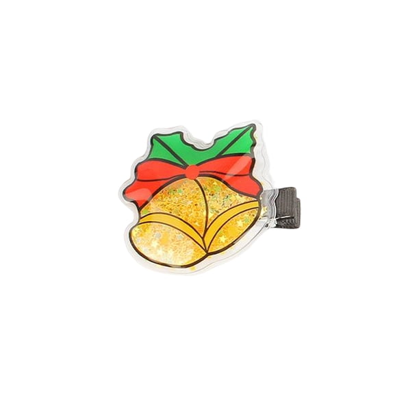 Ounissouiy Accesorios navideños para el cabello, parches de arena movediza de dibujos animados, tocado estampado, Clips laterales hechos a mano Kits de decoración para fiestas Campana