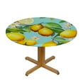 thumbnail image 3 of ONETECH  Lemon Tablecloth Circle Outdoor Waterproof Fabric Tablecloth Wipeable Green Dining Table Cover for Picnic, 3 of 7