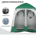 thumbnail image 4 of WYDK 2 Room Shower Tent, 7.5 FT Instant Pop Up Shelter with Carrying Bag, Privacy Changing Room Tent,Perfect for Portable Toilet, Camping, Dressing, Outdoor Indoor, Easy Set Up.Dark Green, 4 of 8