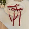 thumbnail image 4 of YAOBAMM Bow-knot Hair Clips 2Pcs Hair Ribbons Soft Fabric Solid Color Long Tail Design Adorable Non Fading Tie up Smooth Women Girls Hair Ribbon, 4 of 6