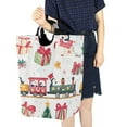 thumbnail image 4 of Yayeee Freestanding Laundry Hamper with Handle Collapsible Large Storage Basket for Clothes, Christmas Penguin, 4 of 7