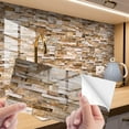 thumbnail image 2 of Faux Brick 3D Wall Panels Peel and Stick in Red Brown, Self Adhesive Waterproof Foam Wallpaper for Bedroom, Bathroom, Kitchen, 2 of 8