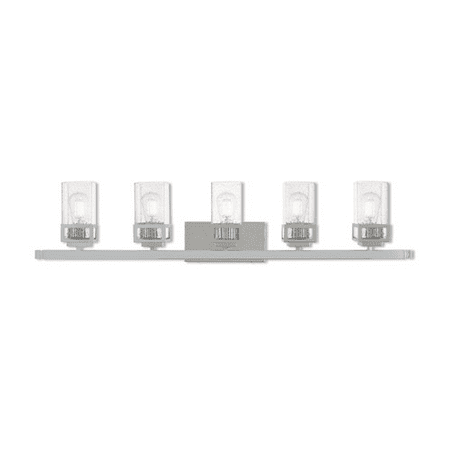 

World of Crystal Chennai Bath Lighting 43in Polished Chrome Steel 5-light