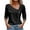 Black, variant on Summer Fashion 3/4 Sleeeve Tops for Womens 2024 Plus Size Loose Casual Solid Color V-neck Long Sleeved Shirt Top