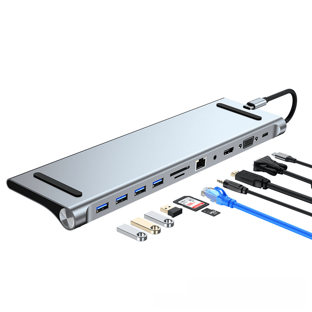 El convertidor de expansión de base para computadora portátil es adecuado para la base de expansión 11 en 1 de Apple Huawei MacBook