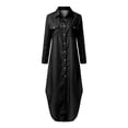thumbnail image 4 of Ketyyh-chn99 Robes de Printemps pour Femmes Robe d'Été Robe Extensible Robe Décontractée Mini Robe Ample Confortable à Rayures Manches Longues Longue Robe Noir,5TG, 4 of 5