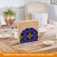 thumbnail image 6 of Yayeee Napkin Holder for Table Set of 2 Kitchen Paper Tissue Organization, Purple Stained Glass Pattern, 6 of 8