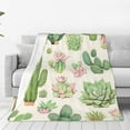thumbnail image 2 of Green Cactus Succulent Desert Blanket Colorful Floral Cactus Gifts Cozy Lightweight Soft Sofa Bedding Valentines Birthday Gifts Blanket for Women Men 40"x50", 2 of 6