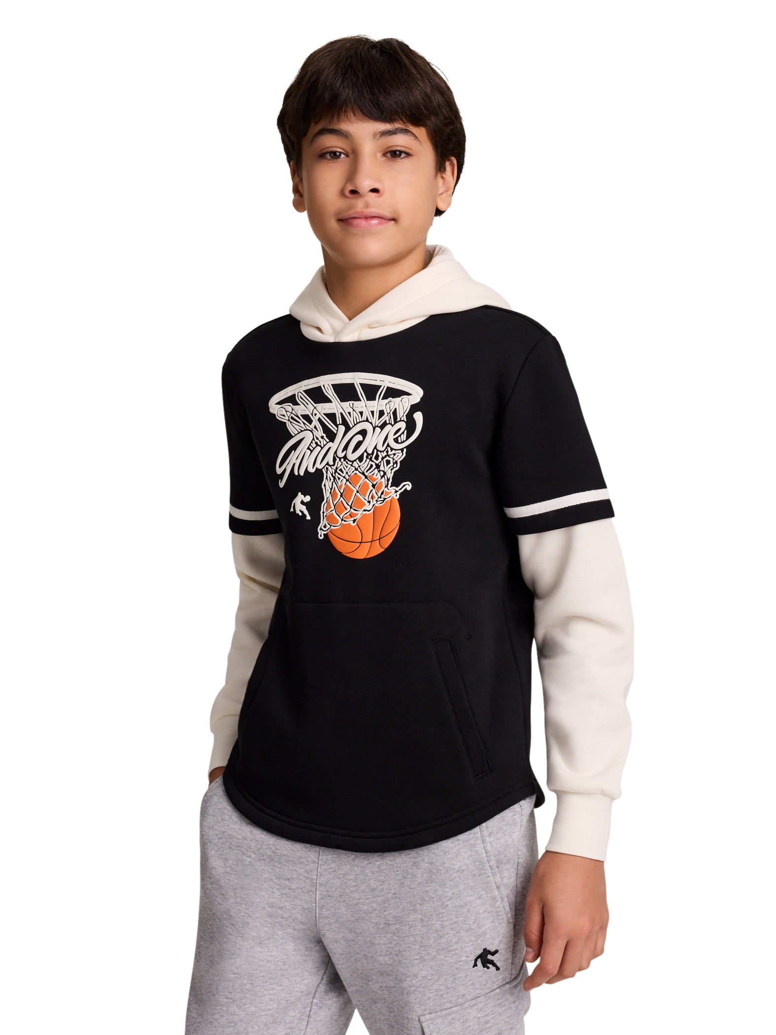 AND1 Boy's Clean Break Fleece Hoodie, Sizes 4-18