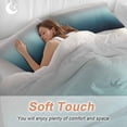 thumbnail image 4 of 3 Piece Grey Turquoise Ombre Duvet Cover Set Twin Size,Microfiber Comforter/Quilt Cover with Corner Ties and 2 Pillowcases,Teal Modern Geometric Striped Abstract Art Soft Bedding with Zipper Closure, 4 of 8