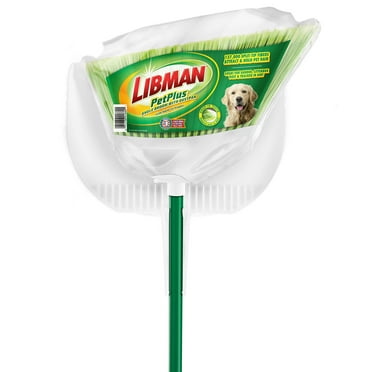Libman PetPlus PET Broom with Dustpan Green Steel Handle