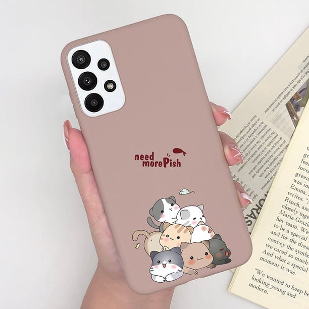 Funda de teléfono para Samsung Galaxy A23 4G 5G, cubierta trasera mate de flor de dinosaurio de oso lindo A la moda en Samsung Galaxy A23 4G Fivean unisex