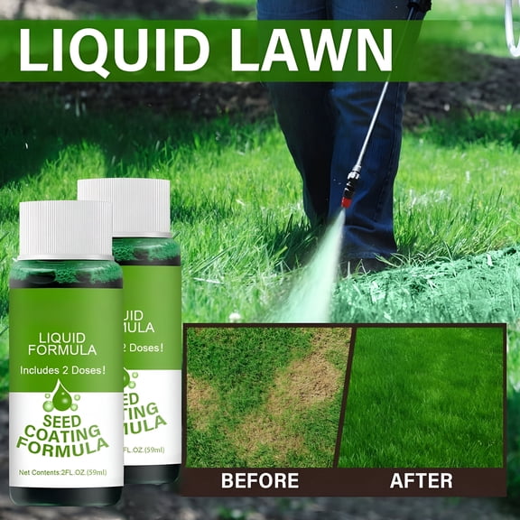 BANIRO 2 Pack Grass Paint for Lawn - 2026 Liquid Lawn Seed Spray - Lawn & Garden Sprayers - Lawn Liquid Home Garden Courtyard Grass Paint for Lawn for Lawns,Lawnsides,Backyards,Gardens,Parks