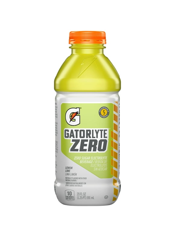 Gatorade Gatorlyte Zero Sugar, Lemon Lime Sports Drinks, 20 fl oz Bottle Rapid Rehydration Electrolyte Drink