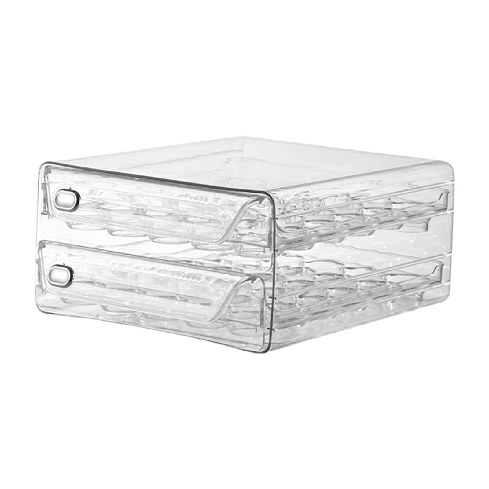 2 Layer Egg Holder Egg Storage Container with Handles Stackable Egg Fresh Storage Box Egg Tray for Countertop Fridge Cupboard Refrigerator L