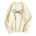 thumbnail image 2 of Luxalzxs Women's Cute Bow Sweatshirt Casual Long Sleeve Crew Neck Sweatshirts Fall Loose Fit Y2K Pullover Tops, 2 of 4