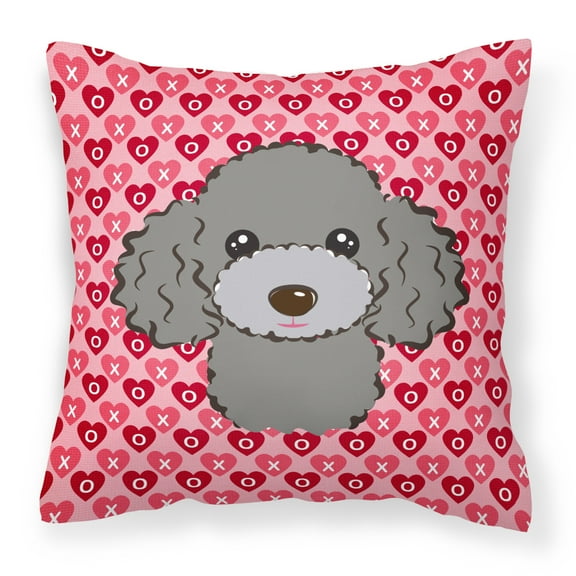 Carolines Treasures BB5329PW1414 Silver Gray Poodle Fabric Decorative Pillow, 14Hx14W, multicolor